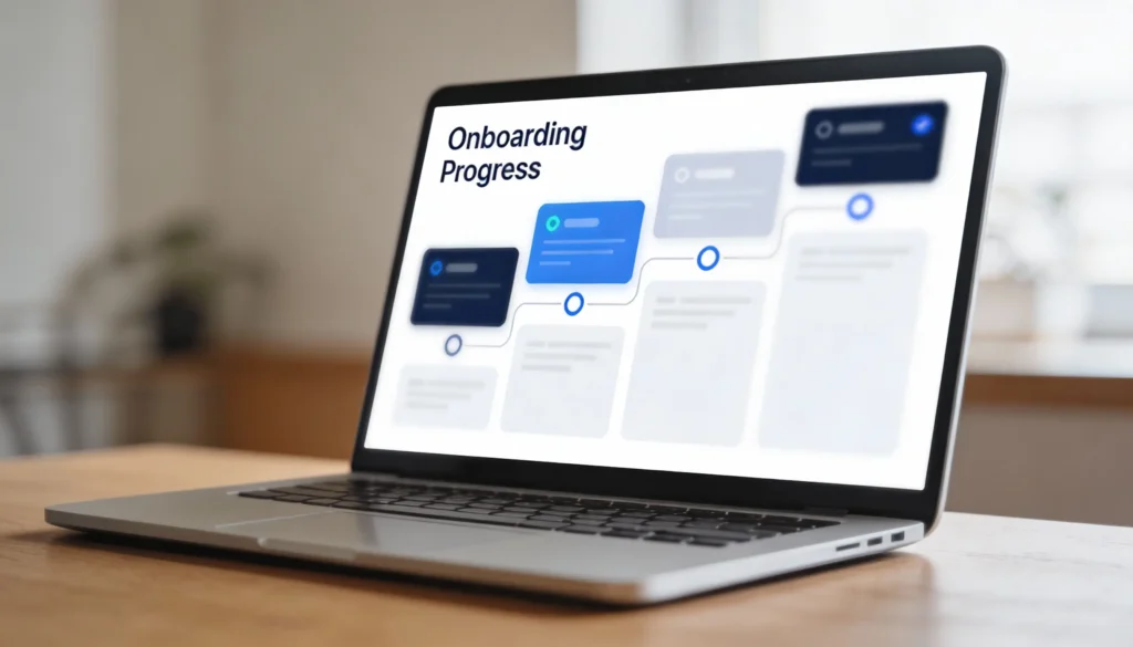 SaaS onboarding progress and completion shown on dashboard screen